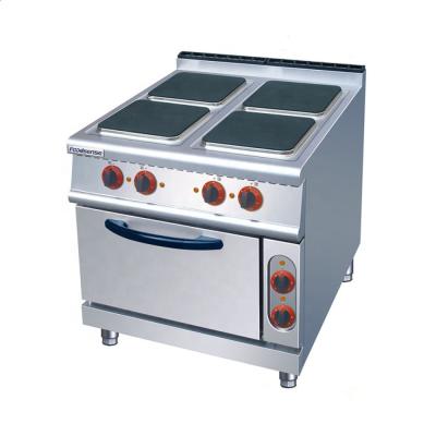 China Stainless Steel Commercial Kitchen Professional 4 Dishes Electric Cooker With Oven Prices for sale