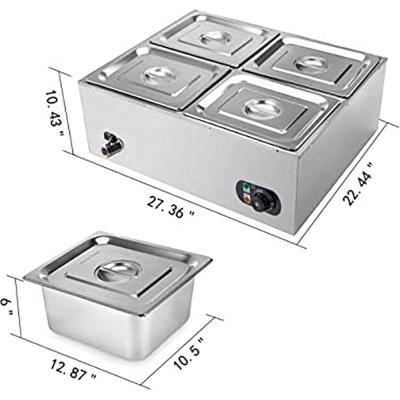 China Carry On Best Hot Selling Industry 3 Pans Bain Marie Buffet Stainless Steel Electric Ice Cream Bath Marie for sale