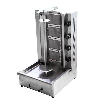 China Professional Vertical BBQ Rotisserie Gas Chicken Shawarma Machine 4 Burners Shawarma Machine Gas for sale