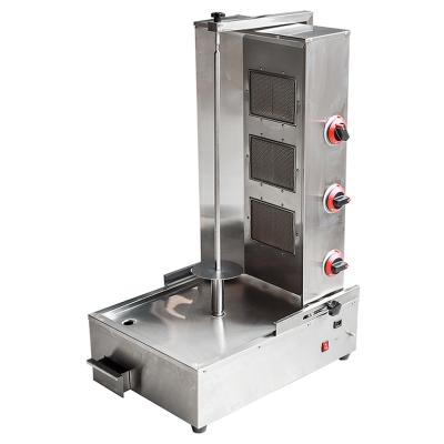 China Hotel Commercial Vertical Rotisserie Gas Chicken Shawarma Machine 4 Burners Shawarma Machine Gas for sale