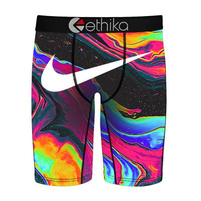 China Breathable Custom Men's Long Leg Gym Shorts Printed Boxers Brief Plus Size Men's Shorts Quick Dry Men Underwear for sale