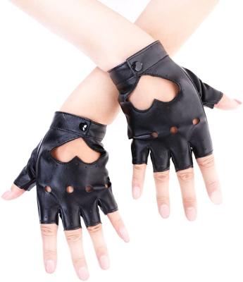 China Yongkang Mino Performance PU Leather Gloves Fitness Supply Pole Dance Performance Gloves Durable Sticky Finger Half Gloves for sale