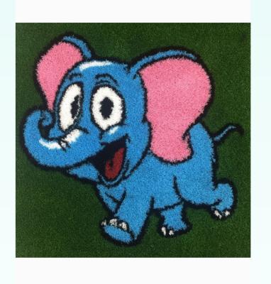 China Backyard Cartoon Custom Color Artificial Grass With Animal Logo for sale