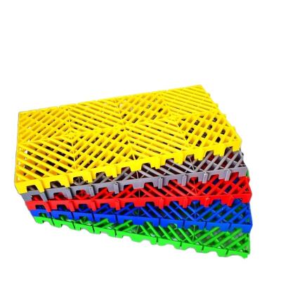 China Drainage Garage Flooring Non Slip Interlocking High Quality Plastic Floor For Car Wash Shop Workshop Tile Car Wash Cheap Chain Floor for sale