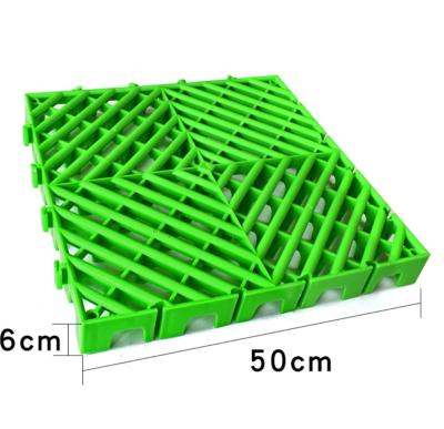 China Drainage Garage Flooring 6 cm 40*40 cm Polymer Car Wash Non-Slip Interlocking Thick High Quality Flooring for sale