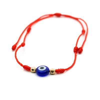 China Nickel Free Lead Free European Fashion Adjustable Red Rope Evil Eye Turkish Blue Eye Bracelet For Women Men for sale