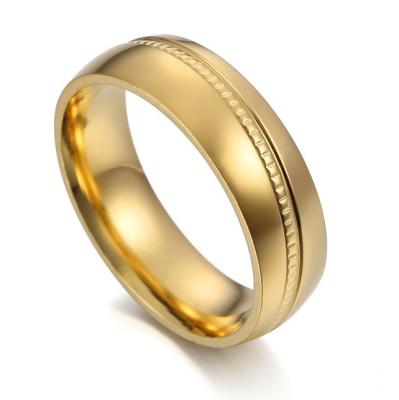 China Simple Fashion Nickel Free Lead Free Stainless Steel Band Rings Shiny High Quality Gold Plated Finger Rings For Women for sale