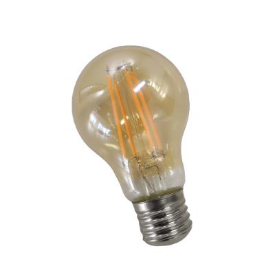 China 220-240V E27 LED Bulb Light Clear Glass A60 Warm White LED Filament Light Bulb for Indoor for sale