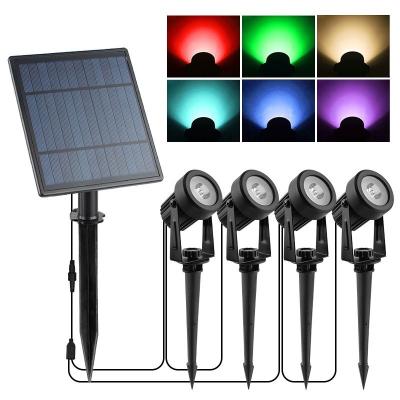 China IP65 Solar Lawn Lights LED Outdoor Landscape Garden Solar Powered Highlight Spotlights for sale