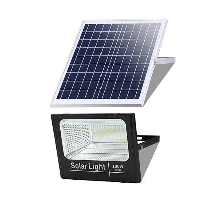 China High Brightness LED Solar Floodlight Waterproof Outdoor Courtyard and Street Light with Aluminum Shell IP66 Rating 100W for sale