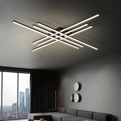 China 90W LED Intelligent Ceiling Light for Living Room Creative Line Design High Quality Aluminum Lamp Body Large Size Bedroom Light for sale