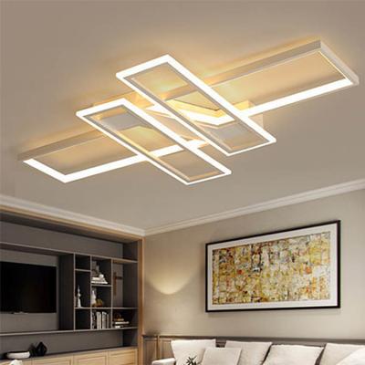 China Modern LED Ceiling Light Minimalist Aluminum & Acrylic Rectangular Lamp for Living Room & Bedroom 85-265V Surface Mounted for sale