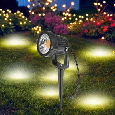 China Midcentury 9W COB LED Garden Stainless Steel Solar Spike Light for Wall Tree Plants for sale