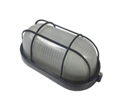 China IP44 LED Outdoor Wall Mounted Surface Mounted Caged Round Bulkhead Light with AC Power Supply for sale