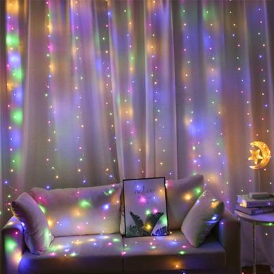 China Eight Function LED Curtain Light String for Christmas Decoration PVC Lamp Body for sale