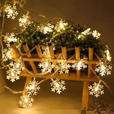 China PVC Plug-In LED Christmas Light String 4W Snowflake Indoor Decorative Lights AC200-240V for sale