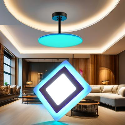 China 1200lm Square-shaped Recessed LED Panel Light with Aluminum Body Double Color 12W 4W for sale