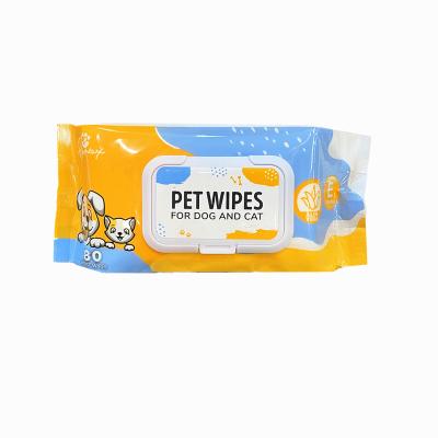 China Factory Price Viable OEM For Dogs Cats Puppy Body Face Eyes Ear Paws Cleaning Wet Grooming Biodegradable Pet Cloths for sale