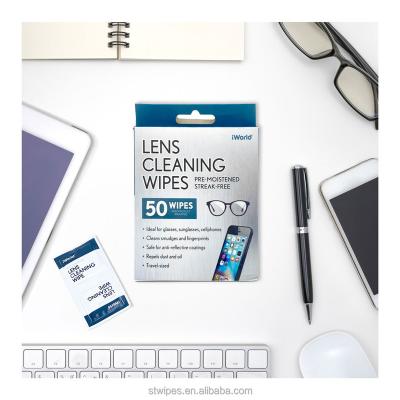 China Manufacturer Wholesale Private Label Mini Lens Surface Cleaning Eye Disposable Glass Paper Wet Wipes Anti Fog Wet Resistance Single Package for sale