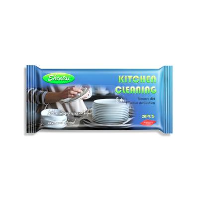 China Disposable Nonwoven Spunlace Nonwoven Cleaning Wipes 80PCS Household Kitchen Cleaning Cloths for sale