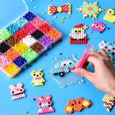 China Yes Magic Water Sticky Beads Toys Handmade DIY Toy Educational Puzzle Children Hama Aqua Bead Bead For Girls Boys for sale