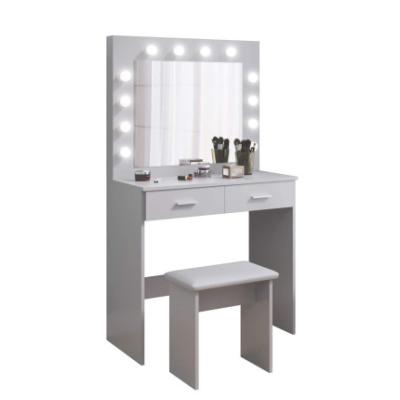 China (Other) Nordic adjustable dressing table with lighted mirror dressing table makeup bedroom furniture for sale