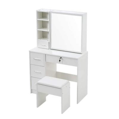 China (Other)Adjustable White Dressing Table Storage Dressing Table With Mirror And Stool Bedroom Furniture for sale