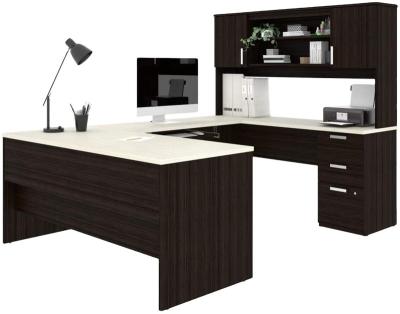 China Design U Shape Desks 3 Sides Low Price Office Furniture Corner Drawers Reception for sale