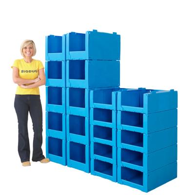 China Correx Recyclable Stackable Picking Bins Corrugated Plastic Warehouse Storage Pick Bin For Clothes for sale