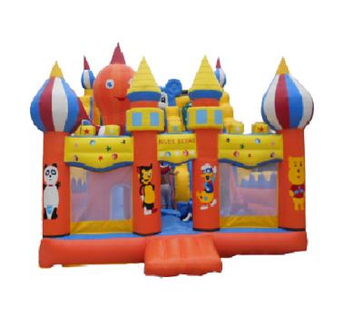 China Water Proof Design New Bounce House Summer Fun Toys Children's Inflatable Dry Slide Trampoline With Inflatable Slide Castle for sale