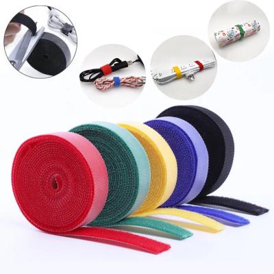 China 15mm Durable Hook And Loop Tape 12mm Nylon Tape 2cm 3cm Double Sided Colored Back To Back Velcro Cable Tie For Wire And Cable Binding for sale