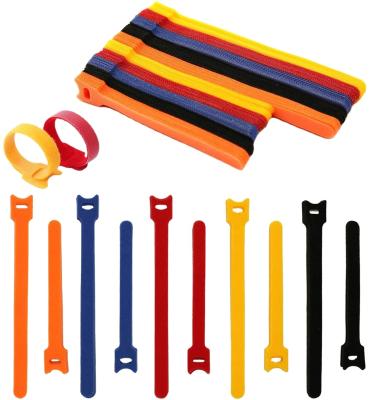 China Elastic Multi-Purposes Hook Reusable Nylon Cable Tie P Type Loop Hook And Loop Cable Tie for sale