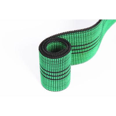 China Good price elastic new product durable and wear resistant green and black elastic webbing band for sofa for sale