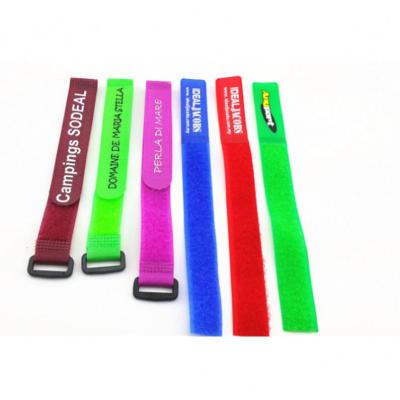 China Nylon Custom Printed Colored Loop Polyester Hook And Loop Cable Tie for sale