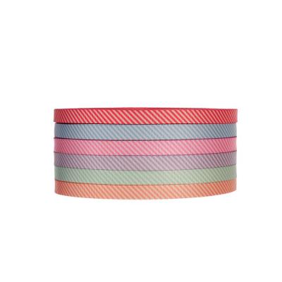 China Custom candy color new product jacquard christmas set diagonal heat transfer ribbon non elastic good price for sale