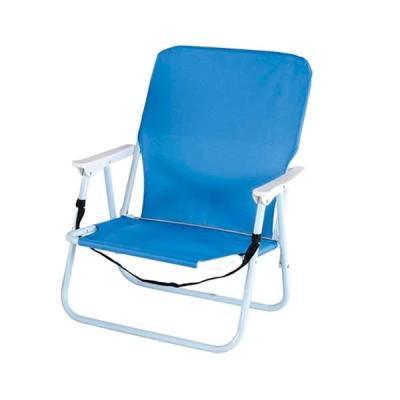 China Modern Popular Outdoor High Quality Low-Seat Leisure Stackable Space Saving Beach Chair With Armrest for sale