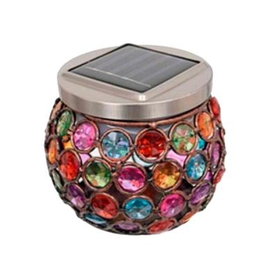 China Stainless steel+PP+iron Colorful Crystalline Metal Garden Solar Light With White LED for sale