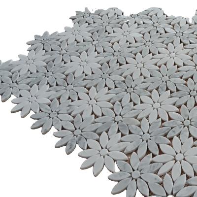 China Parquet Century Floor Tile Making Flower Waterjet Marble Mosaic Slabs for sale