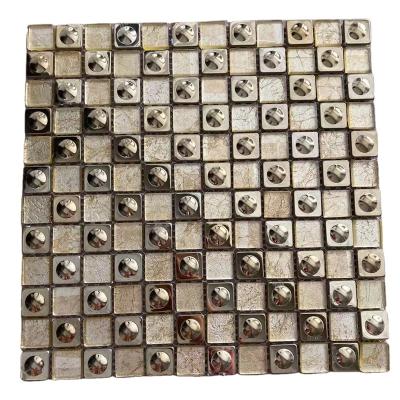 China China Factory Price Glass Gold Mosaic Flooring Slab For Bathroom for sale