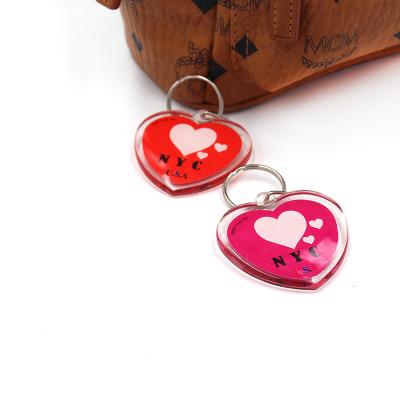 China Beautiful Design Key Decoration Keychains / Heart Shape Cheap Promotion Gift Acrylic Key Chain Custom for sale