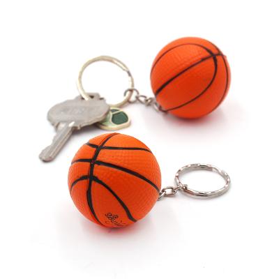 China Eco-friendly Custom 3D PU Basketball Key Holder Key Chain / Basketball Foam Key Chain for sale