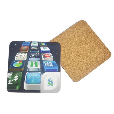 China Sustainable Home Decorative Wooden MDF Coaster /eco-friendly MDF Cork Coaster With Customized Printing for sale