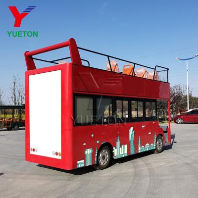 China FRP+steel 18 Seats Amusement Park Rides Sightseeing Car Shuttle Double Decker Bus For Sale for sale