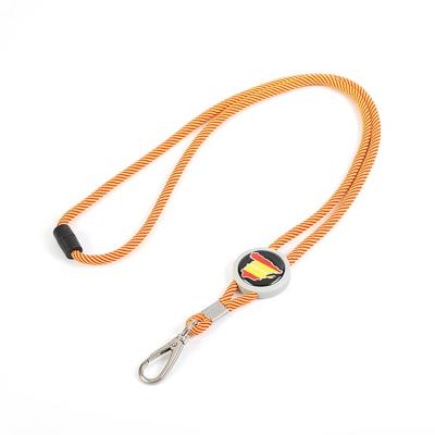 China Promotional Gifts Key Ring ID Card Badge Holder Round Rope Elastic High Strength Lanyard for sale