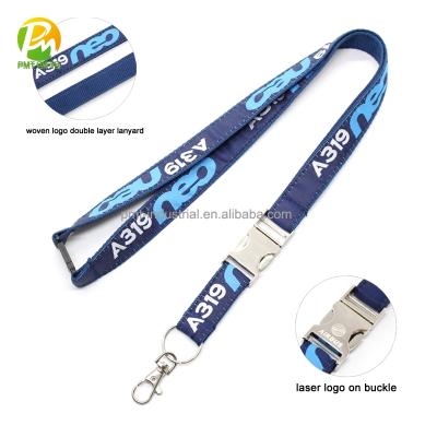 China Promotional Gifts Airbus A330 Woven Custom Logo Lanyard , Aviation Neck Lanyard No Min Order for sale