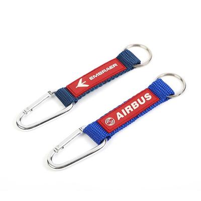 China Aviation Gifts / Stuff Gifts / Custom Short Carabiner Christmas Strap Key Chain Key Chain / Promotional Polyester Friendship Items for sale