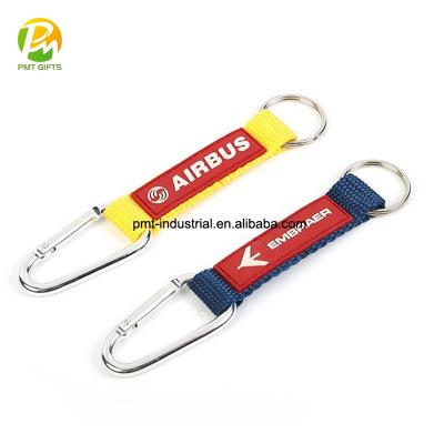 China Aviation Gifts/Stuff Gifts/Christmas Lanyard Carabiner Short Wrist Strap Key Chain/Custom Friendship Polyester for sale