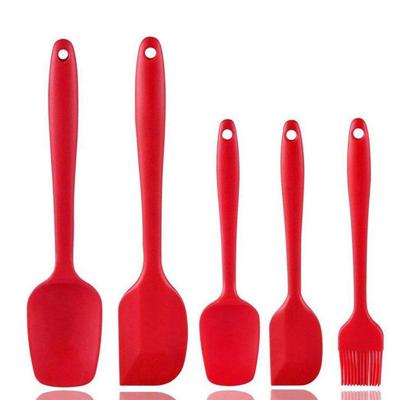 China 5 Pieces Sustainable Baking Tools Spatula Set Silicone Scraper for sale