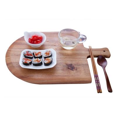 China Sustainable Hot Selling Wooden Serving Tray Acacia Wood Pizza Tray With Handles for sale