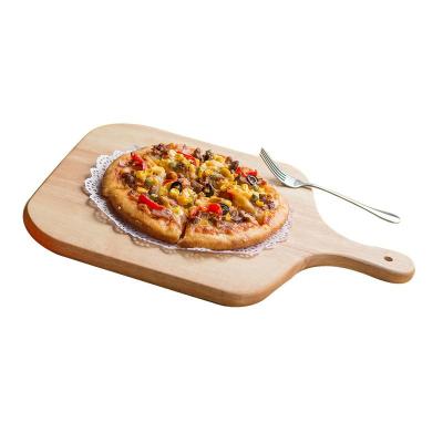 China Kitchen Accessories Sustainable Hot Selling Rubber Wooden Bread Board Pizza Serving Tray for sale